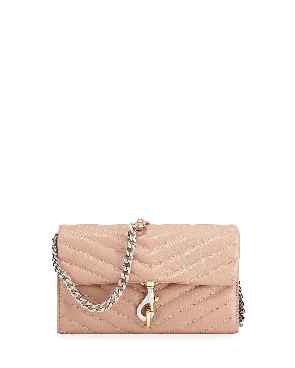 Edie Quilted Leather Wallet On Chain