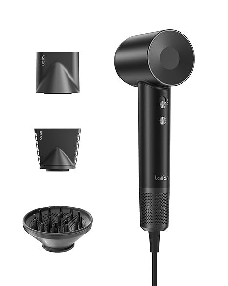 Hair Dryer, Negative Ionic Blow Dryer with 110, 000 RPM Brushless Motor for Fast Drying, High-Speed Low Noise Thermo-Control Hairdryer with Diffuser and Nozzle Attachments for Home, Travel