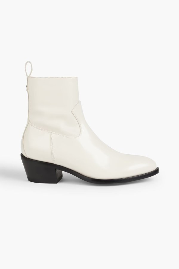 Jesse glossed-leather ankle boots