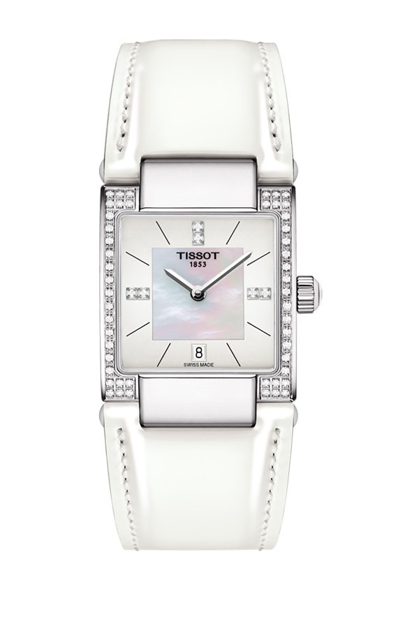 Women's T-2 Mother of Pearl Diamond Accented Leather Strap Watch, 32mm - 0.16 ctw