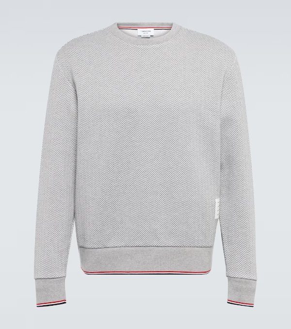 Herringbone Cotton Sweatshirt in Grey - Thom Browne | Mytheresa
