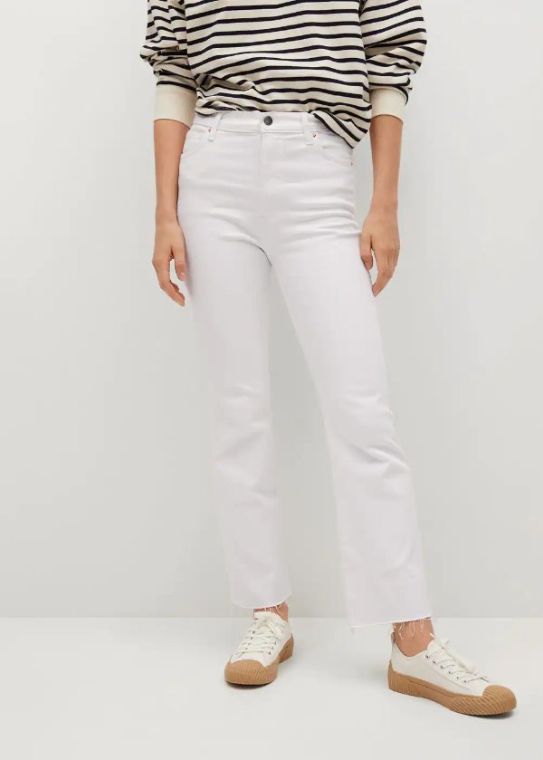 Crop flared jeans - Women | MANGO OUTLET USA