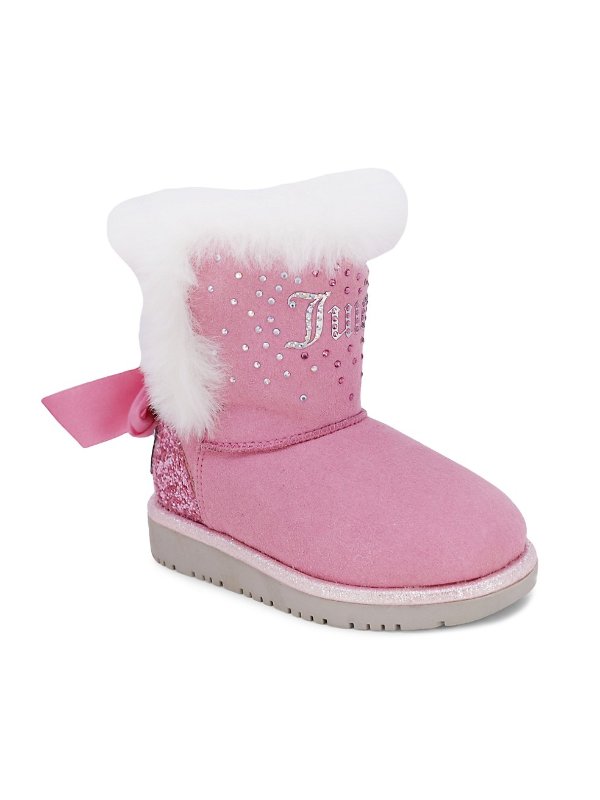 Baby Girl's & Little Girl's Faux Fur-Trim Embellished Winter Boots