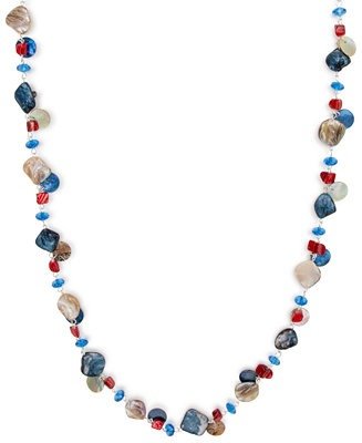 Silver-Tone Shell & Bead 43" Strand Necklace, Created for Macy's