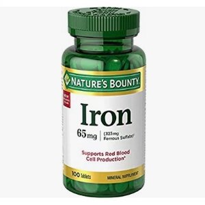 Nature's Bounty Iron 65 Mg.(325 mg Ferrous Sulfate), 100 Tablets