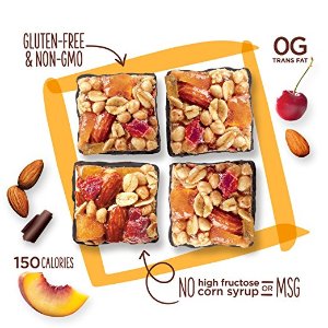 goodnessKNOWS Peach Cherry Almond & Dark Chocolate Gluten Free Snack Square Bars 12 Count