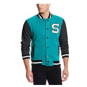 Southpole Men's Varsity Baseball Fleece Jacket with S Logo On Chest