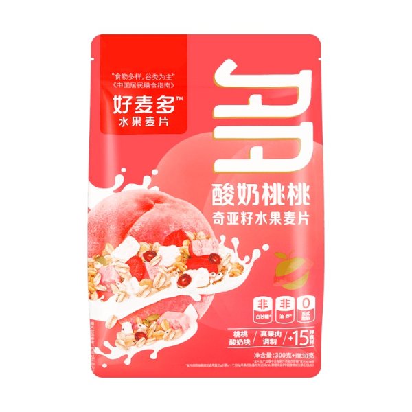 Haomaiduo Yogurt Peach Flavor Chia Seed Instant Cereals 330g