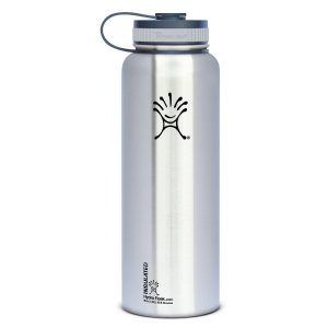 Flask Insulated Stainless Steel Water Bottle, Wide Mouth, 40-Ounce, Classic Stainless