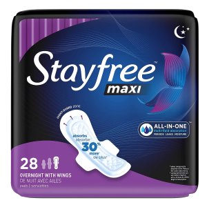 Stayfree 超吸夜用型卫生巾 28片 带护翼安心防侧漏