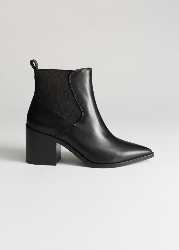Chunky Chelsea Leather Boots