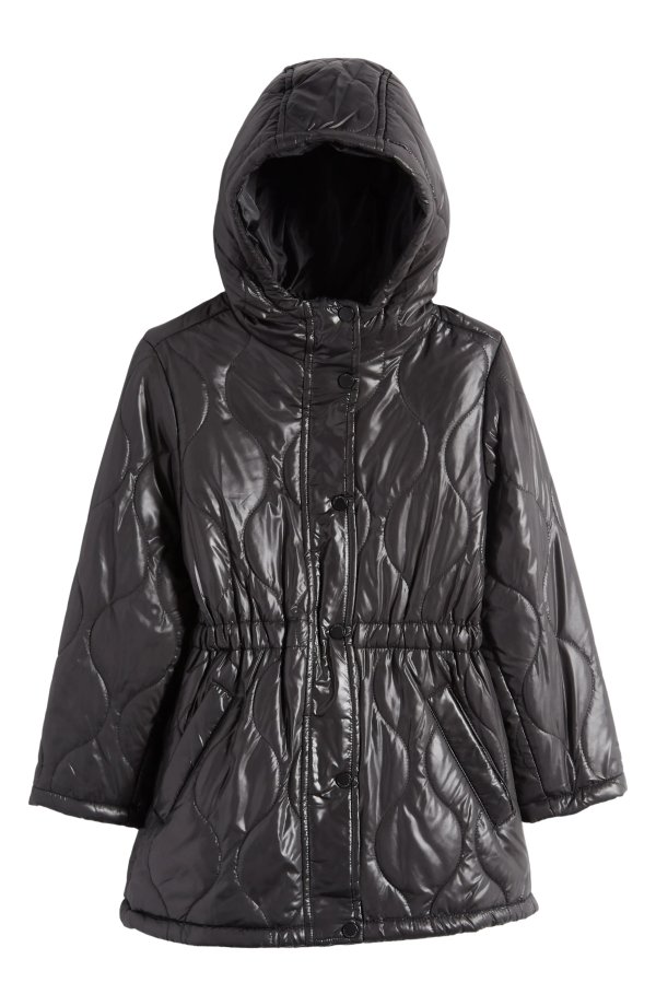Kids' Quilted Hooded Jacket