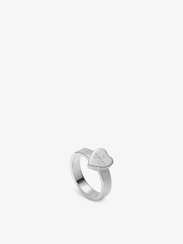 Trademark sterling silver heart-shaped ring