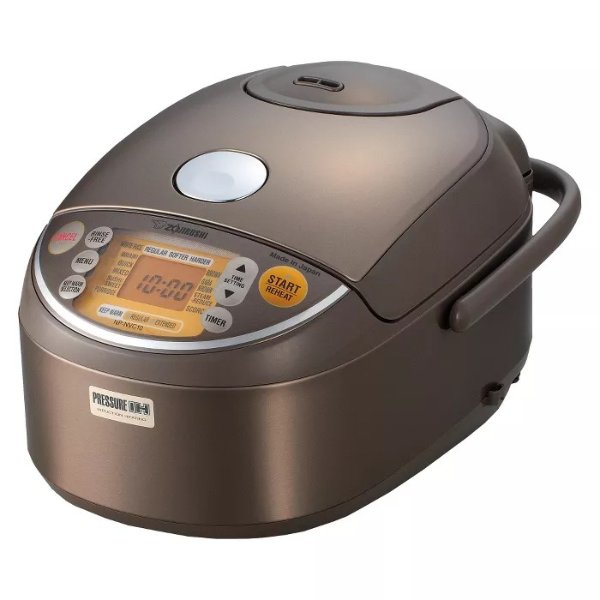 Induction Heating Pressure Rice Cooker & Warmer - Stainless Steel/Brown, 5.5 cup
