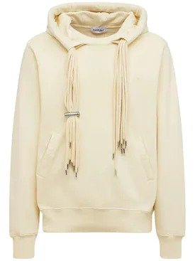 EMBROIDERED LOGO MULTICORD COTTON HOODIE