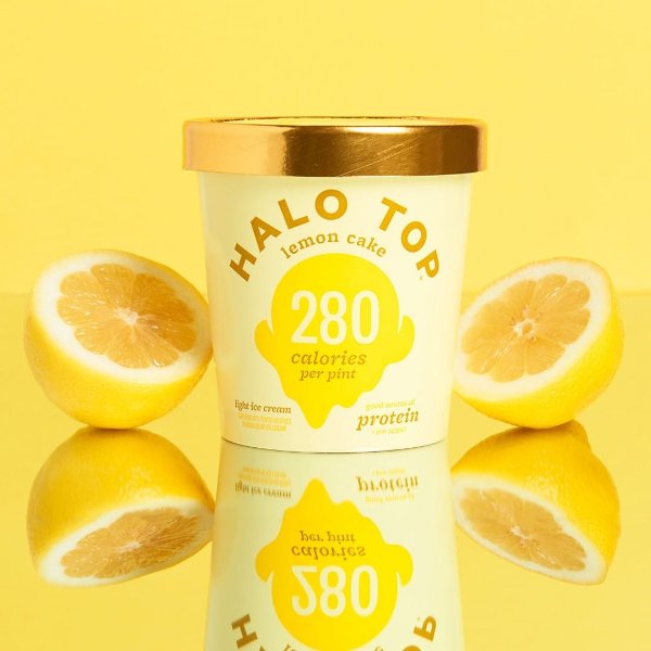 Halo Top, Lemon Cake Ice Cream, Pint (8 Count)