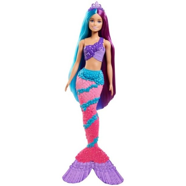 Dreamtopia Mermaid Doll (13-inch) with Extra-Long Two-Tone Fantasy Hair, Hairbrush, Tiaras and Styling Accessories, Gift for 3 to 7 Year Olds