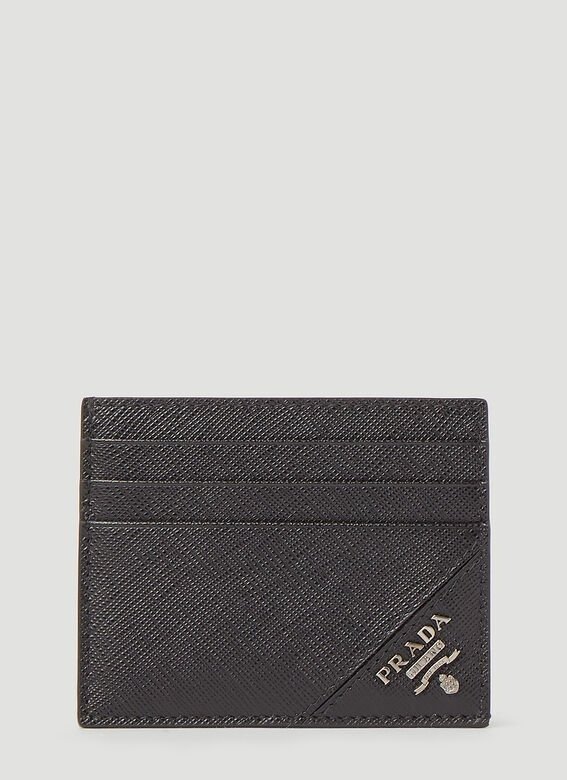 Saffiano Leather Card Holder in Black