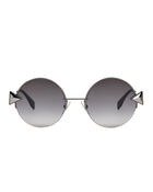 FF 0243 Ruthenium-Tone Jewel Round Sunglasses
