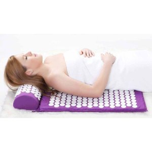 HemingWeigh Complete Acupressure Mat and Pillow Set with Bonus Carry Bag (Purple)