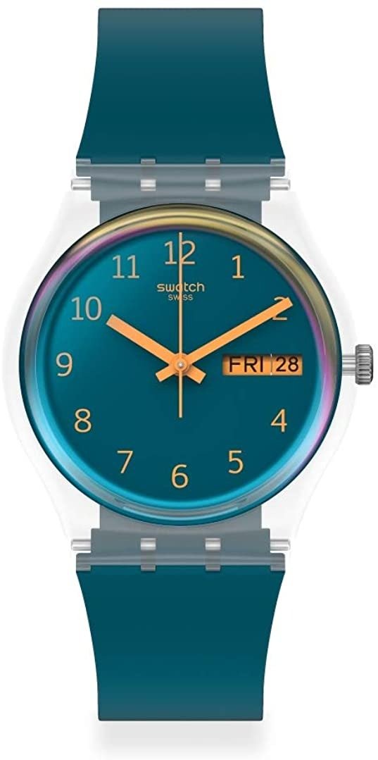 Gent Standard Swiss Quartz Silicone Strap, Blue, 16 Casual Watch (Model: GE721)