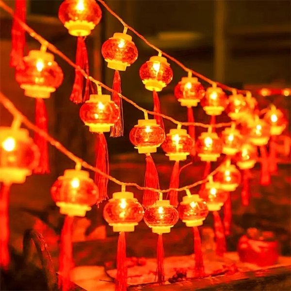 Chinese New Year 2023 Rabbit Red Lantern, Lunar Decorative Lamp For 2023 Spring Festival Party Celebration Home, Tassel Waterproof LED String Light,New Year Light, Christmas Holiday Window Lamp, String Night Light