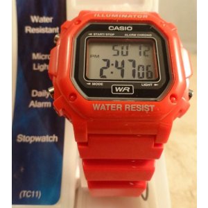 Casio F-108WHC-4ACF Classic Red Stainless Steel Watch