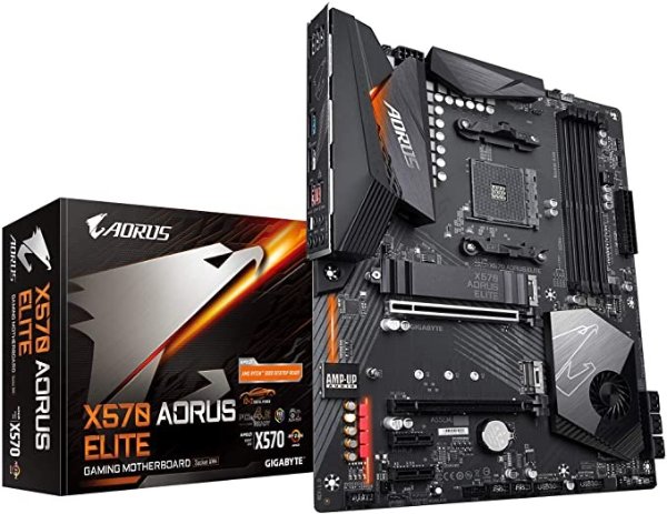 X570 AORUS Elite (AMD Ryzen 3000/X570/ATX/PCIe4.0/DDR4/USB3.1/Realtek ALC1200/Front USB Type-C/RGB Fusion 2.0/M.2 Thermal Guard/Gaming Motherboard)
