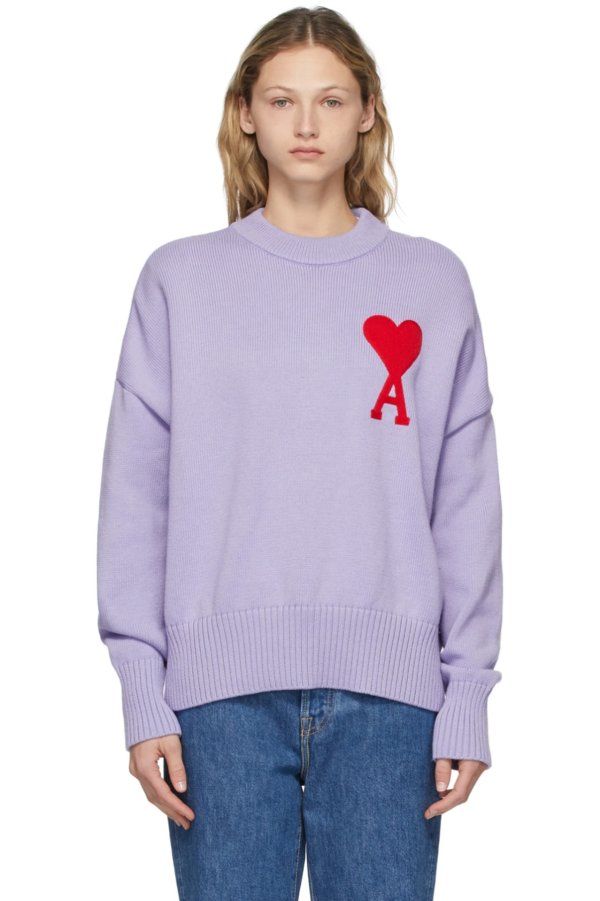Purple Oversize Ami De Coeur Sweater