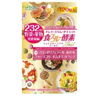 日本ISDG 黄金酵素加强版 232种果蔬水果孝素 120粒/袋（黄）
