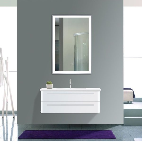 York Bathroom Mirror With LED Light - Contemporary - Bathroom Mirrors - by Houzz