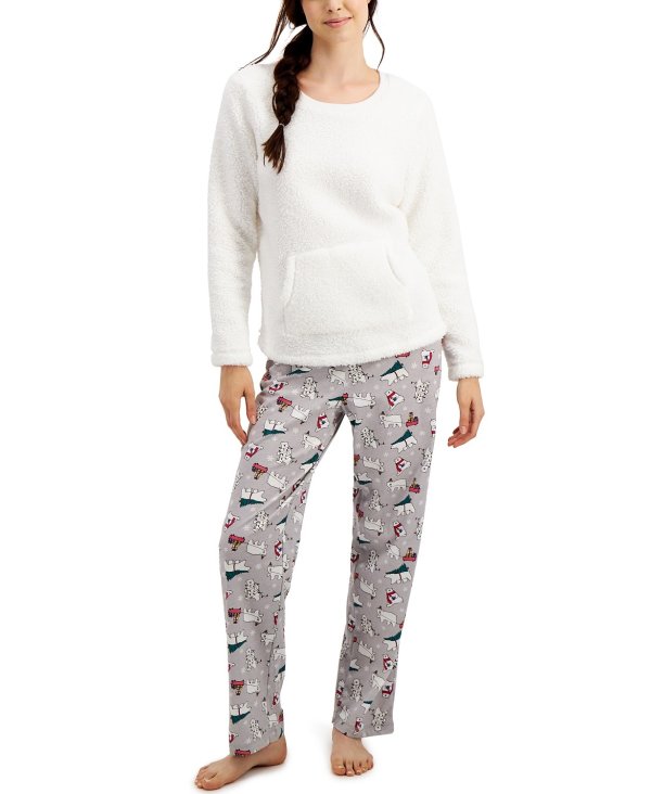 Matching Women's Polar Bears Family Pajama Set, Created for Macy's