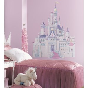 Roommates Rmk1546Gm Disney Princess Glitter Castle Peel & Stick Giant Wall Decal