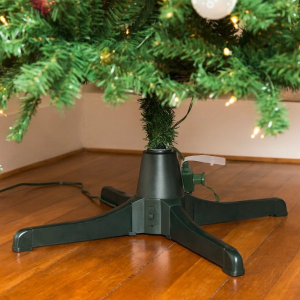 Best Choice Products 360-Degree Rotating Christmas Tree Stand w/ 3 Settings, 3 Outlets