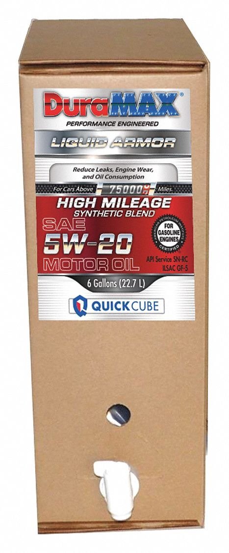 DURAMAX Engine Oil: 6 gal Size, Box, 5W-20, Black, -45° to 210°C, Conventional