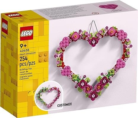 Heart Ornament Building Toy Kit, Heart Shaped Arrangement of Artificial Flowers, Great Gift for Valentine's Day, Unique Arts & Crafts Activity for Kids, Girls and Boys Ages 9 and Up, 40638