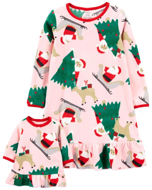 Christmas Matching Nightgown & Doll Nightgown Set