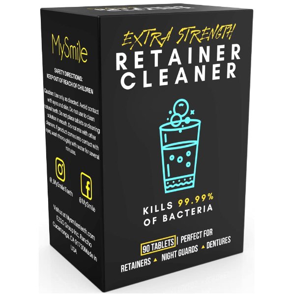 Mysmile Retainer Cleaner with 90 Denture Cleaning Tablets