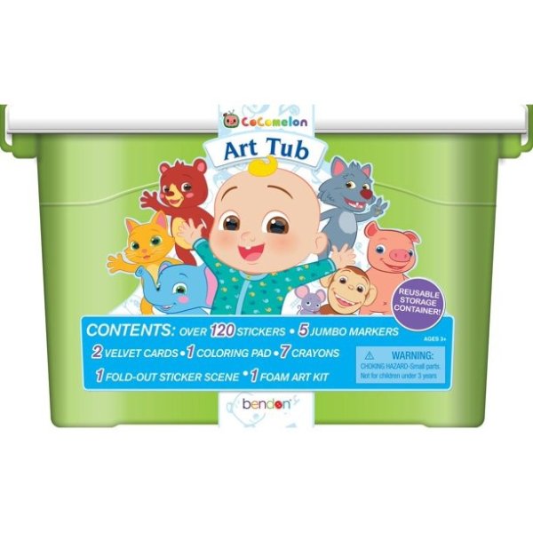 CoComelon Art Tub with a Coloring Book and Coloring Supplies