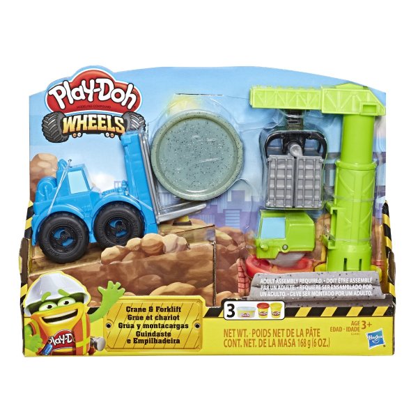 Wheels Crane and Forklift Construction Toys with Cement Buildin' Compound Plus 2 Additional Colors