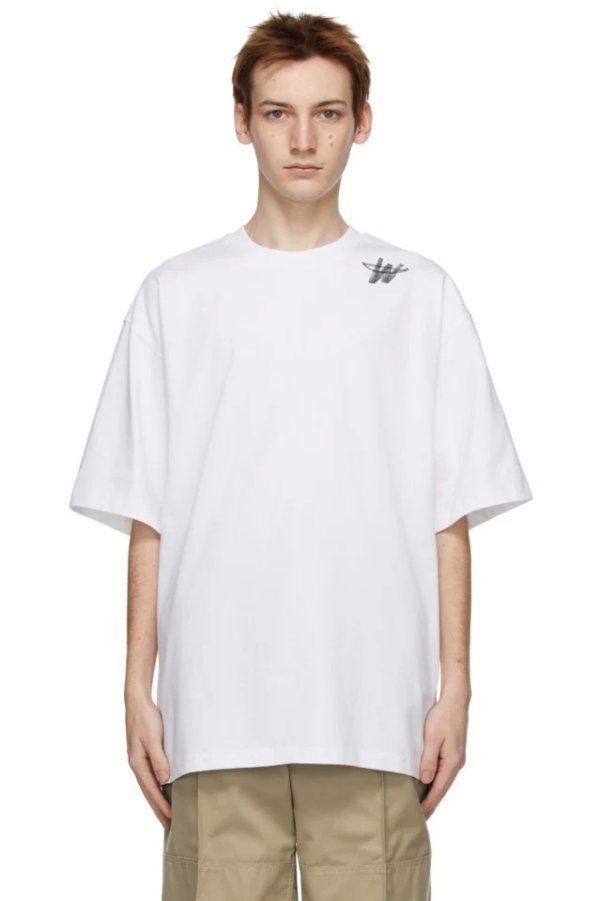 White Oversized Logo T恤