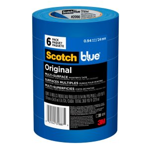 ScotchBlue Original Painter's Tape, Blue, 0.94 in x 60 yd, 6 Rolls