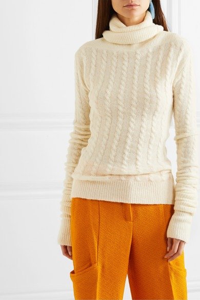 Sofia cable-knit alpaca-blend turtleneck sweater