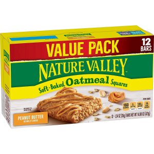 Nature Valley Soft-Baked Oatmeal Squares, Peanut Butter, Snack Bars, 12 ct