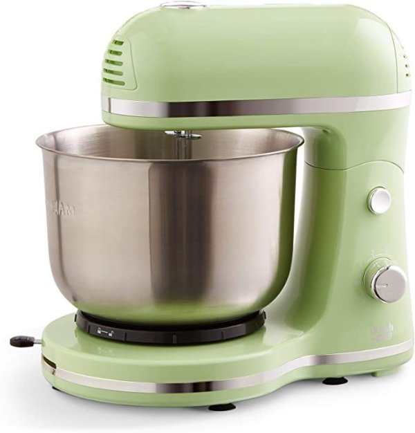 Delish by DASH Compact Stand Mixer 3.5 Quart with Beaters & Dough Hooks Included - Green (DCSM350GBGR02)