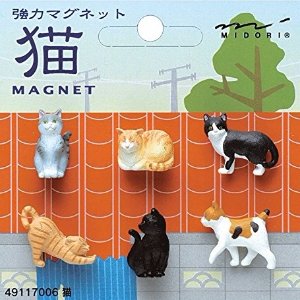 Midori Japan Cat Magnet 6 Pieces @Amazon Japan