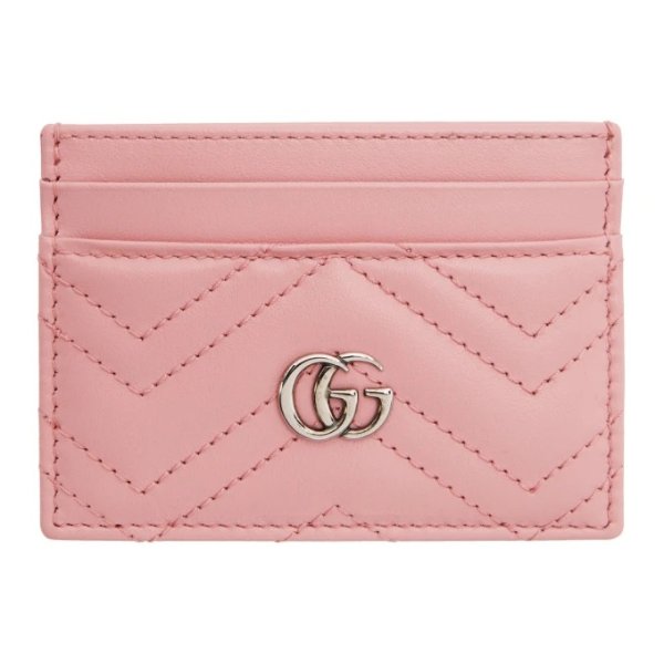 Pink GG Marmont 2.0 Card Holder
