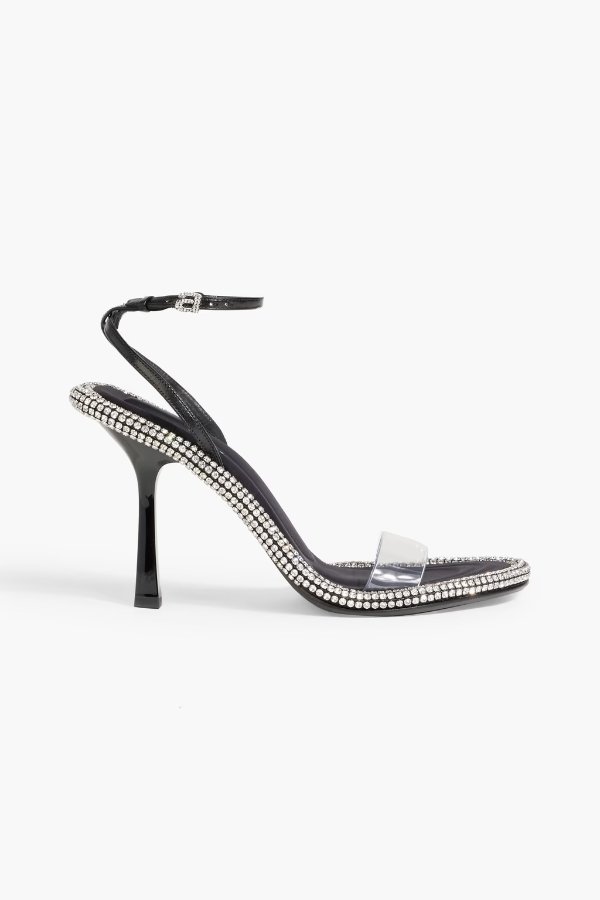 Nima 105 crystal-embellished leather and PVC sandals