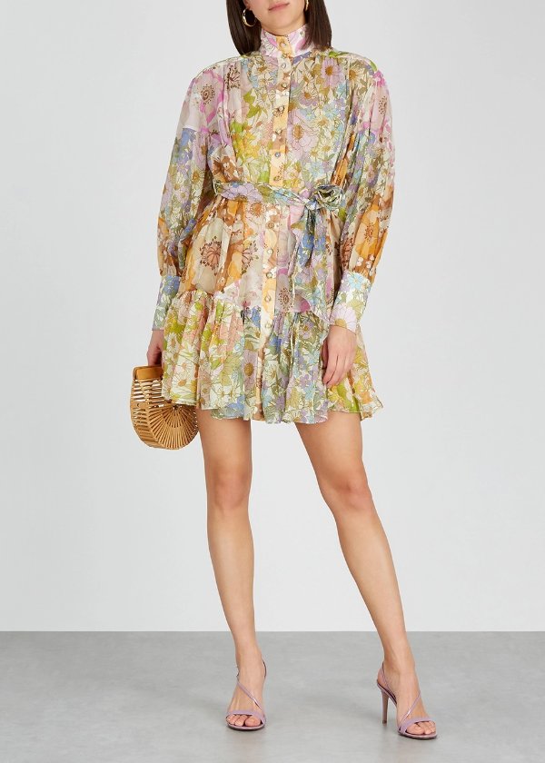 Super Eight floral-print cotton-blend mini dress