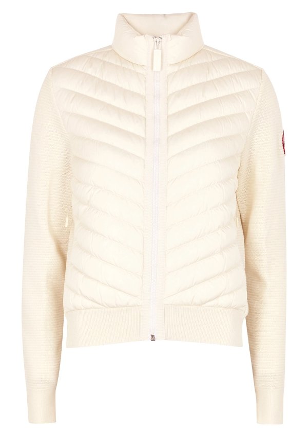 Hybridge off-white wool and shell jacket
